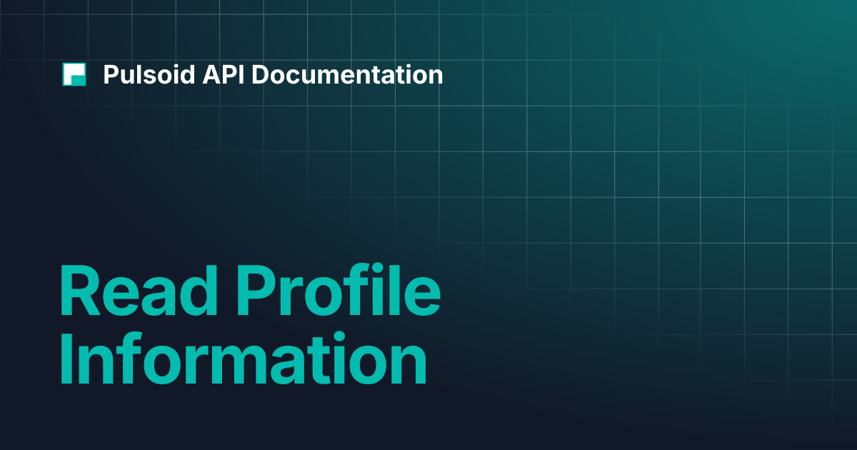 Read Profile Information | Pulsoid API Documentation